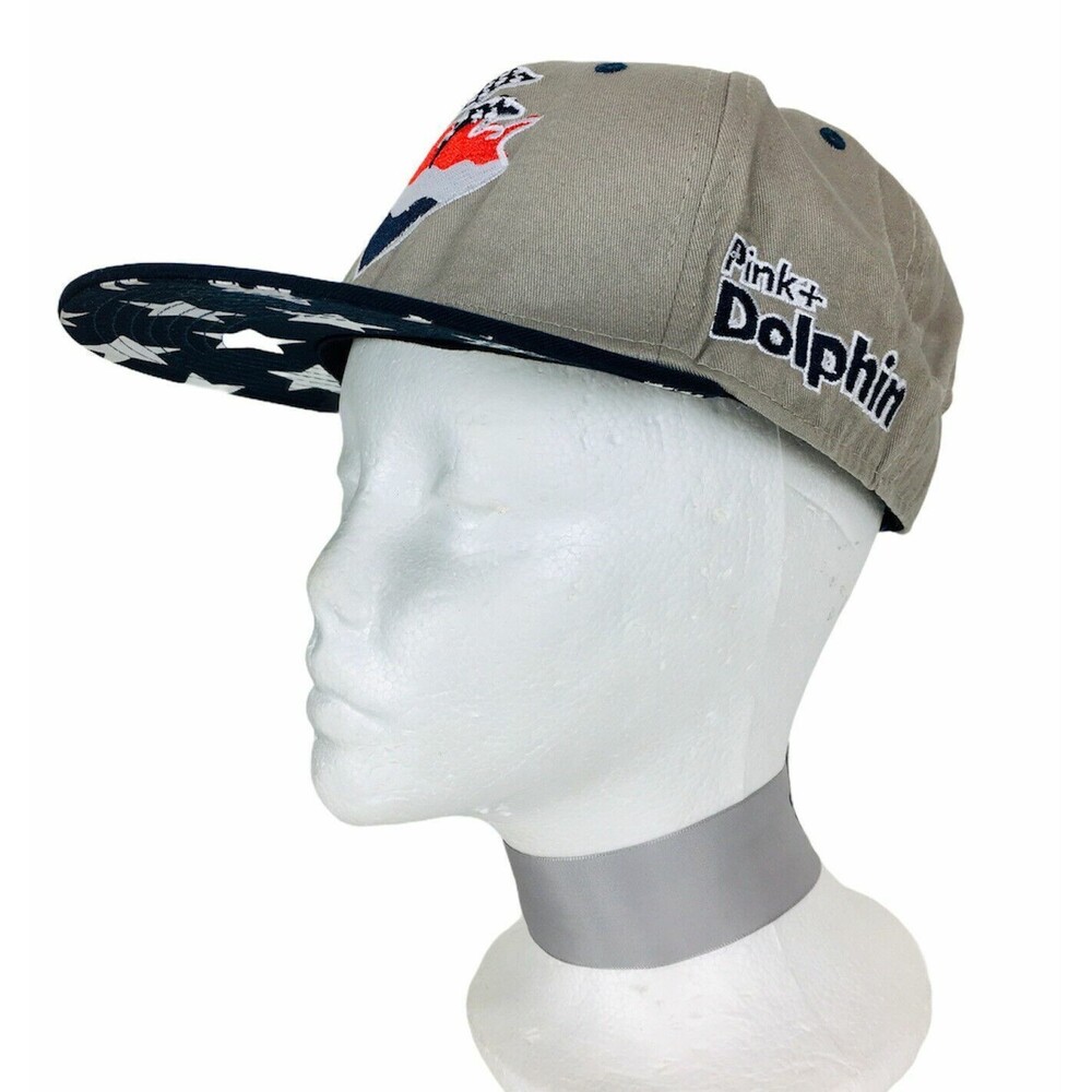 Pink Dolphin Red White Black Gray Waves Star Print Bill Snapback Logo
